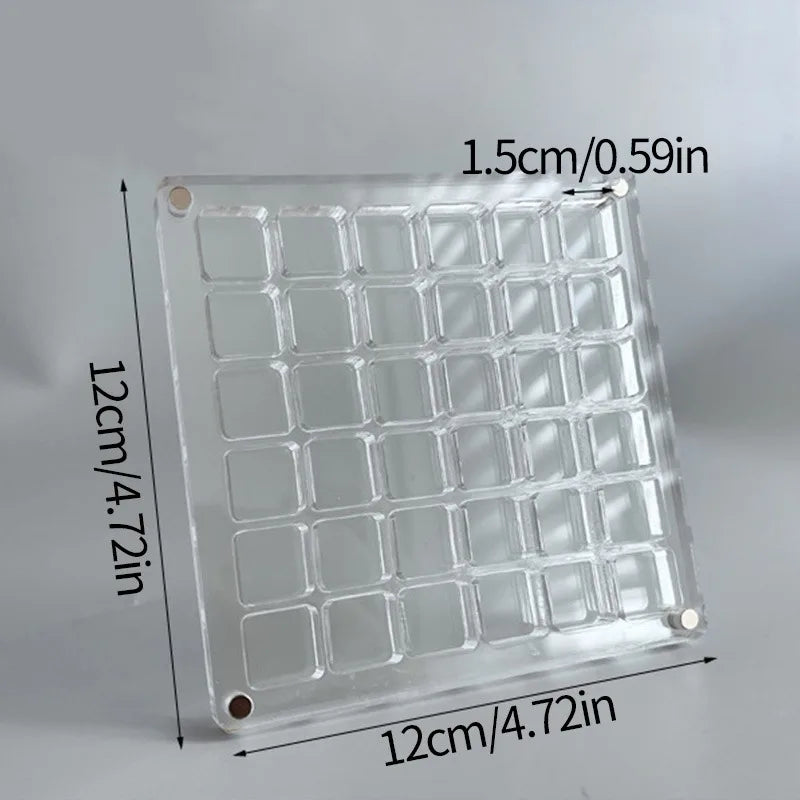 1pc Shell Storage Box Acrylic Transparent Seaside Miniature Stone Square Small Objects Display Storage Frame
