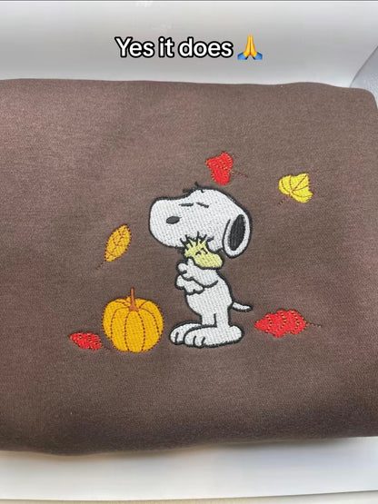 Fall embroidered crewneck