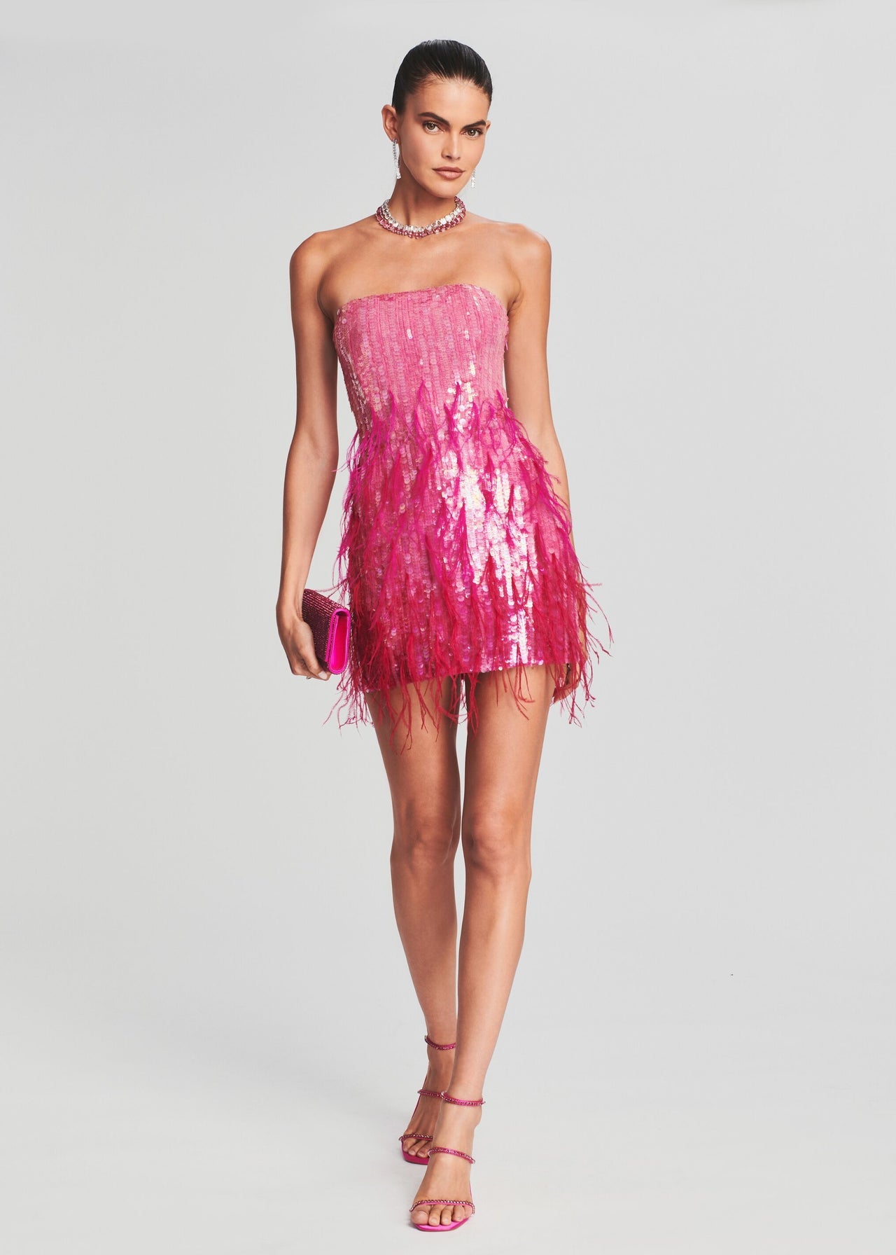 Anastasia Sequin Feather Dress