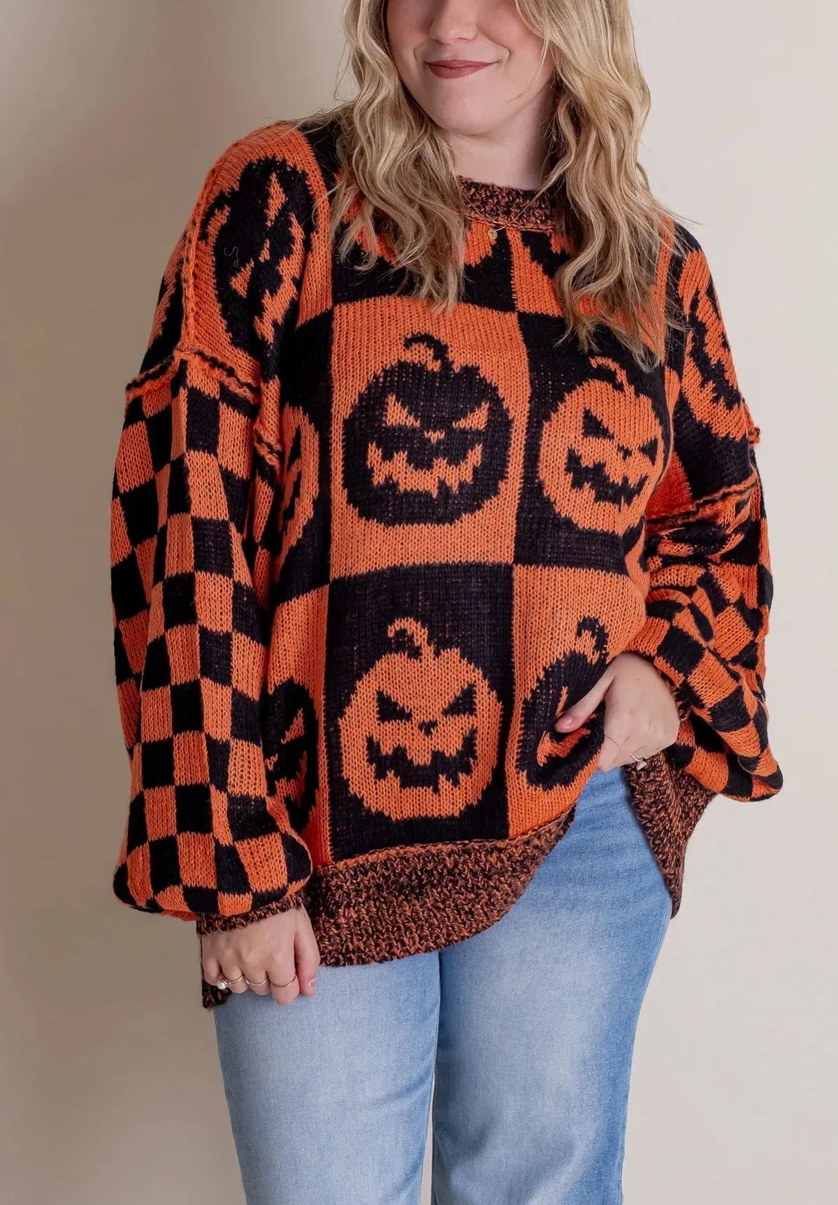 Halloween Checkered Sweater