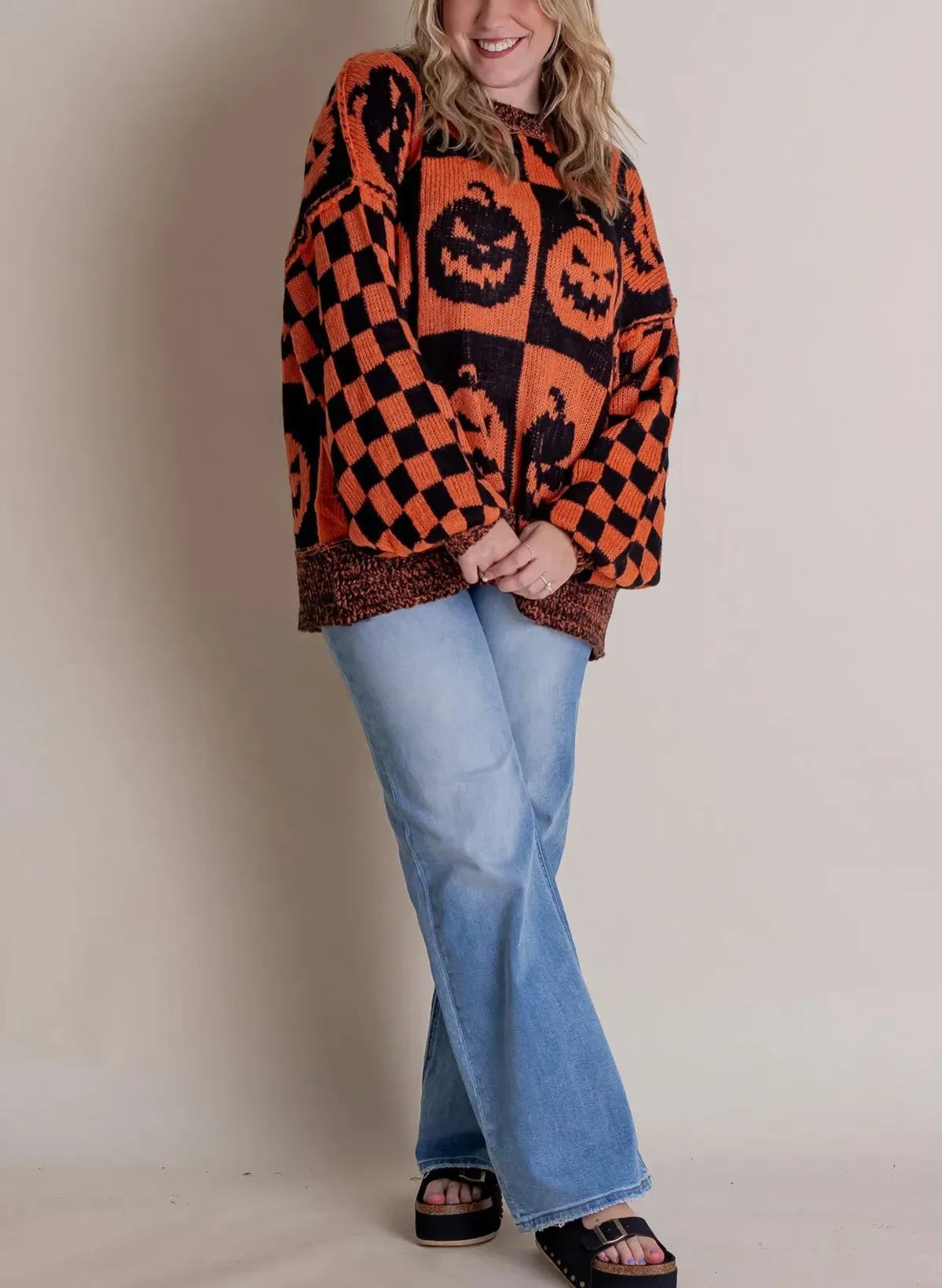 Halloween Checkered Sweater