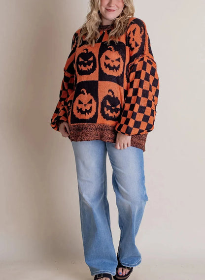 Halloween Checkered Sweater