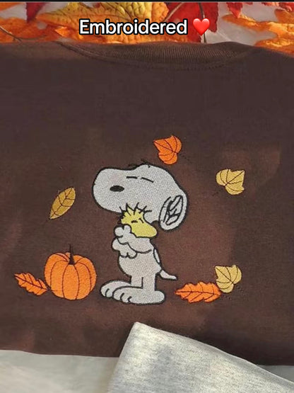 Fall embroidered crewneck