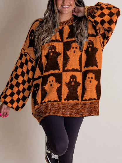 Halloween Checkered Sweater